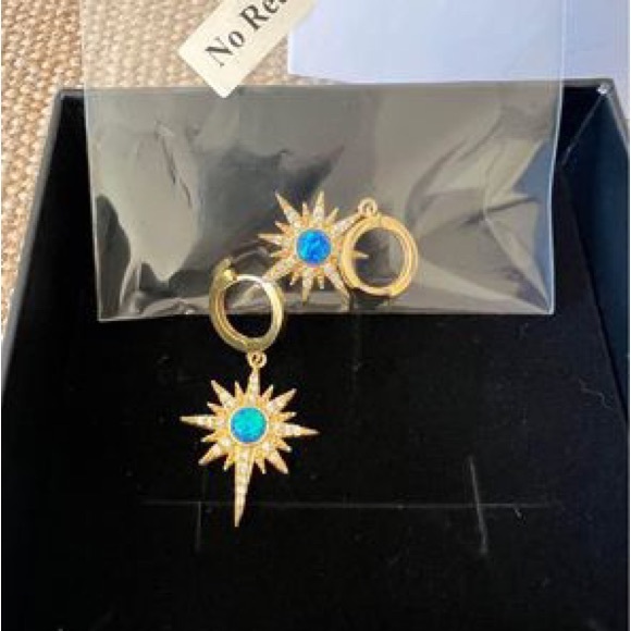 Latelita gorgeous sunburst/starburst earrings, lightweight and lovely - Picture 2 of 4